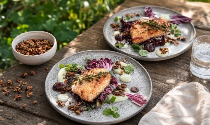 Lachsfilet-auf-Sellerie-Kartoffel-Püree