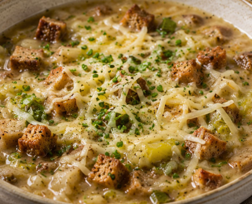 Brotsuppe-mit-Lauch-und-Käse