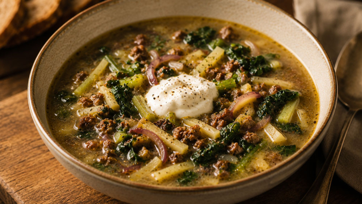 Kartoffelsuppe-mit-Hackfleisch-und-Mangold