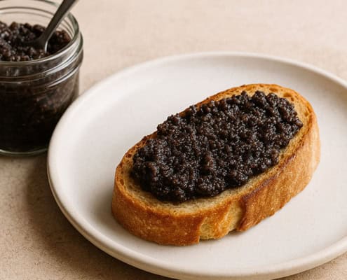 Oliventapenade-schwarz